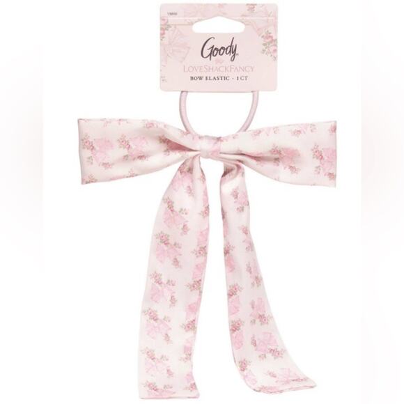 Goody X LoveShackFancy Blue Ruffle Bow Elastic Hair Tie - Rose Beaux - Picture 3 of 4